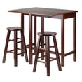 thumbnail image 1 of Table ilot Lynnwood à abattant avec 2 tabourets à pieds carrés en noyer, 1 of 9