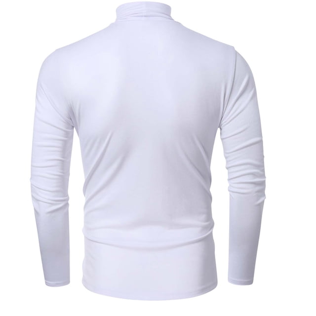 Leutsin Fall/winter High Neck Bottoming Shirt Men's Large Size Solid Color Long Sleeves
