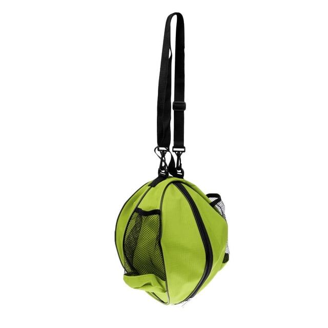 Waterproof Shoulder Bag Volleyball Football Basketball Bag with Mesh Pockets on Both Sides Light Green