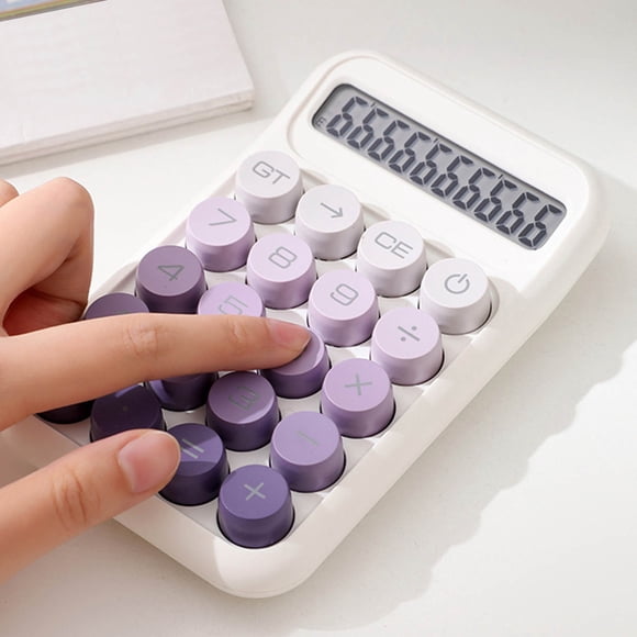 pstuiky Calculatrice à Écran Lcd 10 Chiffres Portable Format de Poche à Double Alimentation Solaire et Pile pour la Maison, le Bureau, la Finance Calculatrice de Base Standard de Bureau pour Étudiants et Adultes