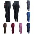 thumbnail image 4 of 2021 Pantalon de Yoga de Sport Taille Haute pour Femmes Séchage Rapide Respirant Extensible Compression Pantalon Court Bleu#01, 4 of 5