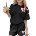thumbnail image 1 of Robe d'Été à Manches Courtes Haut à Manches Courtes et Short Ensemble Deux Pièces pour Enfants Mignonne Détente d'Été Col Rond, 1 of 9