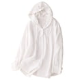thumbnail image 1 of AherBiu Chandail à Capuchon en Lin pour Femmes, Veste de Protection Solaire à Boutons, Légère, Extérieure, Tendance, Chandails à Capuchon, 1 of 5