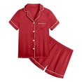 thumbnail image 4 of Toddler Girls Silk Pajamas Set Solid Color Button Down Tops Set Classic Pajamas Set Girls Christmas Pjs 2-3 Years Kids Clothes, 4 of 4