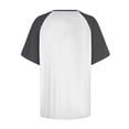 thumbnail image 4 of Womens Summer Raglan T-Shirts Color Block Plus Size Baseball Tees Casual Short Sleeve Loose Pullover Dark Gray, 2XL, 4 of 5