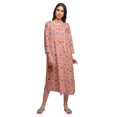 thumbnail image 1 of Moomaya Chemise de Nuit Boutonnée en Coton Imprimé pour Femmes, Robe de Nuit d'Allaitement, 1 of 5