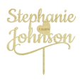 thumbnail image 1 of Custom Rustic Wedding Cake Topper| Wooden Engraved Date Cake Topper Cake Decoration 7-8 Inches Wide, 1 of 3