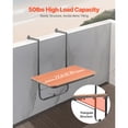 thumbnail image 3 of KFFKFF Balcony Hanging Table, 25 x 24 in Folding Balcony Railing Table, Outdoor Balcony Bar Table for Railings, 4-Level Adjustable, Fit Railing from 1" to 5.5", Serving Table for Patio & Deck, 3 of 9