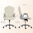 thumbnail image 3 of Vinsetto Chaise de Bureau Capitonnée avec Hauteur Réglable et Fonction d'Inclinaison Beige, 3 of 10