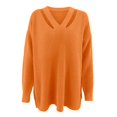 thumbnail image 3 of Womens V Neck Oversized Fall Sweater Sexy Long Sleeve Knit Pullover Top, 3 of 6