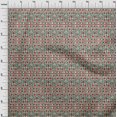 thumbnail image 3 of oneOone Cotton Poplin Fabric Leaves & Floral Block Decor Fabric Printed BTY 56 Inch Wide, 3 of 4