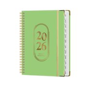 MTBLYS A5 Notebook Elastic Rope Closure Coil Bound English Plan Notebook Work Sports Daily Use