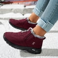 thumbnail image 2 of Dakaela Snow Boots Womens Waterproof Fleece Lined Winter Ankle Booties Lightweight Comfortable Slip on Outdoor Walking Shoes Red 7, 2 of 8