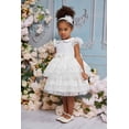 thumbnail image 4 of Pamina Baby Girl White Lace Tulle Flower Girl Dress Formal Party Dress for Infants and Toddlers 6-18 Months, 4 of 6