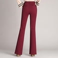 thumbnail image 3 of XZNGL Womens Trousers Plus Size Bell Bottom Trousers Ttraight Tigh Waist Work Pants, 3 of 9