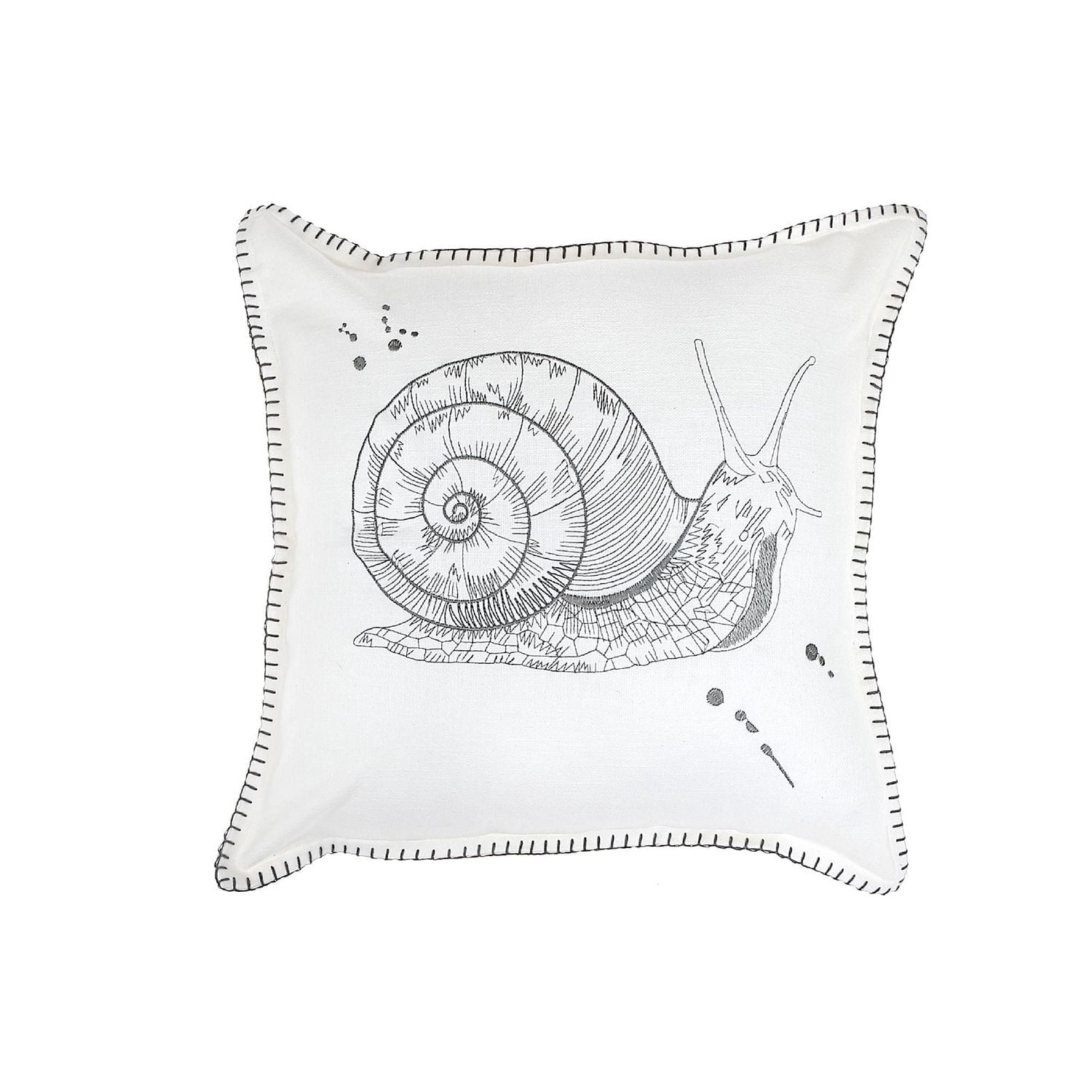 Point De Couverture À Couverture Snail De Coussin Brodé 18 X 18 - Ensemble De 2