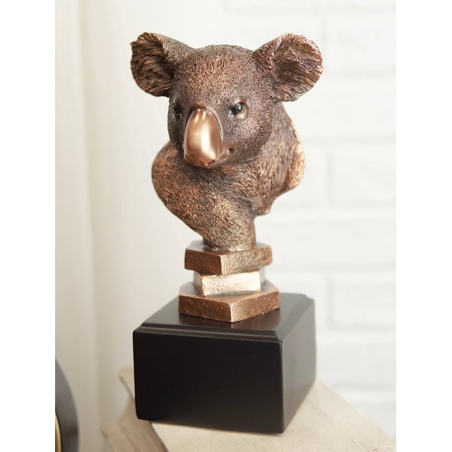Statue Buste Exotique de Koala Bear Australien en Bronze Finition Électroplaquée