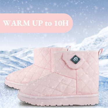 SNOW DEER Bottes Chauffantes Chaussures Chauffantes pour Femmes Hommes, Chauffe-Pieds Électrique Rechargeable pour les Pieds, Chaussures d'Hiver Élégantes