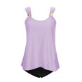 thumbnail image 4 of Flowy Ruffle Tankini Swimsuits for Women Beach Summer 2 Piece High Waist Bathing Suits Pool Modest Swimwear Purple, M, 4 of 7