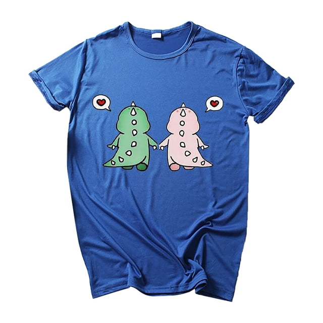 T-shirt pour Femmes T-shirt Mode T-shirt Décontracté Imprimé Dinosaure Ample à Manches Courtes