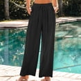 thumbnail image 2 of FNFYFH Clearance Breathable Ladies Linen Pants Solid Color Summer Long, 2 of 9