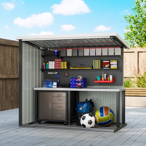 Outsunny 5' x 3' Metal Garden Storage Shed Tool House with Double