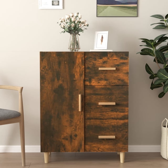 vidaXL Sideboard Smoked Oak 69.5x34x90 cm Engineered Wood