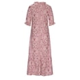 thumbnail image 4 of EQWLJWE Robe pour Femmes Liquidation Mode Robe Décontractée pour Femmes Printemps et Été Col en V Manches Trois-Quarts Robe Imprimée Robes pour Femmes Grande Taille, 4 of 6