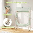thumbnail image 3 of INFANS Table à Langer pour Bébé avec Roues, Poste à Couches Pliant Portable Organisateur de Chambre de Bébé avec Panier de Rangement, Étagère Suspendue, Hauteur Réglable, Ceinture de Sécurité pour Nouveau-Né Nourrisson, 3 of 9
