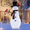 thumbnail image 1 of Costway 4.2 FT Pre-Lit Snowman & Redbirds Christmas Decoration with LED Lights Holiday, 1 of 10