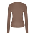 thumbnail image 4 of Blouses pour Femmes, Mode Féminine Décontractée Col Rond Couleur Unie T-Shirt à Manches Longues Chandail Hauts, 4 of 5