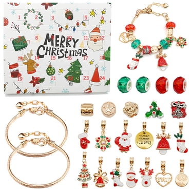 Aoresac Christmas Advent Calendar Bracelets Girls 24 Days Xmas Countdown Calendar Blind Box DIY Jewelry