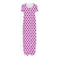 thumbnail image 3 of fatyb Robes Maxi à Manches Courtes pour Femmes Col Ras du Cou Décontractées Longues Robes Imprimées Robes T-Shirt d'Été, 3 of 5
