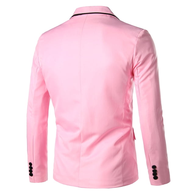 Men Solid Casual Long-sleeved Slim Single-row One-button Small Suit Coat
