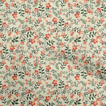 oneOone Polyester Spandex Light Yellow Fabric Florals Craft Projects Decor Fabric Printed By The Yard 56 Inch Wide