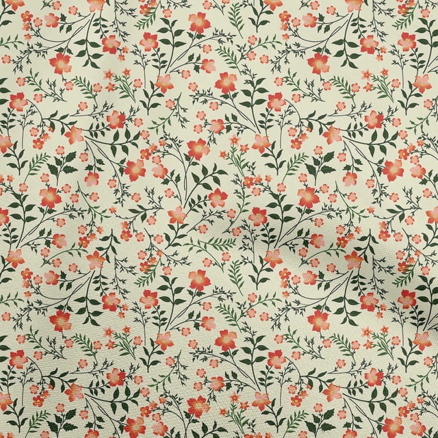 oneOone Cotton Cambric Light Yellow Fabric Florals Sewing Craft Projects Fabric Prints By Yard 42 Inch Wide