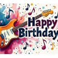 thumbnail image 4 of Musical Theme Happy Birthday Banner with Guitar and Notes Decorations Background Backdrop for Birthday Party Photography Props and Party Decor Supplies, 4 of 4