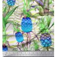 thumbnail image 1 of Soimoi Polyester Crepe Fabric Leaves & Pine Fruits Decor Fabric Printed Yard 52 Inch Wide, 1 of 3