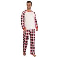 thumbnail image 2 of TIMIFIS Pyjamas de Noël Assortis pour la Famille Hommes Xmas Fête Col Rond Manches Longues Haut et Pantalon Long à Carreaux Rouges Tenue d'Intérieur Ensemble de Pyjamas de Noël Assortis pour la Famille, 2 of 4
