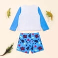 thumbnail image 4 of Baby Boys Swim Trunks 2 Pieces Boy Surf Swimsuit Long Sleeve Cartoon Color Block Swimwear Spring Beach Bathing Suits 6-7T, 4 of 7