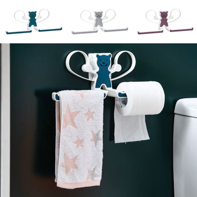 Sentmoon Bathroom Shelves Bathroom Organizers and Storage No-hole Coat Rack Storage Balcony Drying Rack Clip Hooks Tissue Towel Storage Rack Washer Shelves
