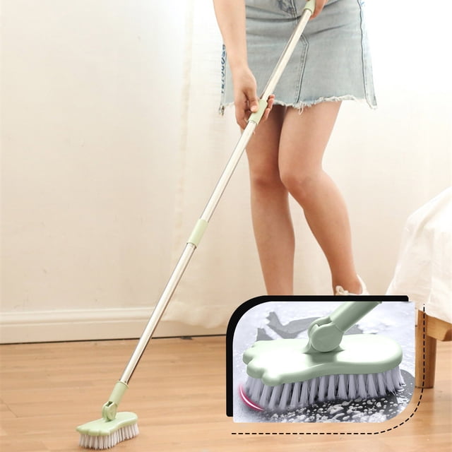 TIMIFIS Tub Tile Cleaner Brush With Long Handle ,Shower Brush Cleaner Toolfor Bathroom Bathtub Toilet Floor Kitchen Baseboard Cleaner