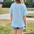 thumbnail image 3 of Girls Summer Oversized T-Shirts - Short Sleeve, Crewneck, Solid Color - Casual Basic Tops, 3-14 Years, 3 of 5