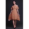 thumbnail image 3 of Bimba Robe Shift Épaules Dénudées Style Chic Imprimé Océan Orange pour Femmes Tunique d'Été - Petit, 3 of 6