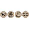 thumbnail image 2 of Darling Souvenir Cheers 70th Birthday Custom Name Stickers 190 Pcs Candy Labels Party Favor-Brown, 2 of 2