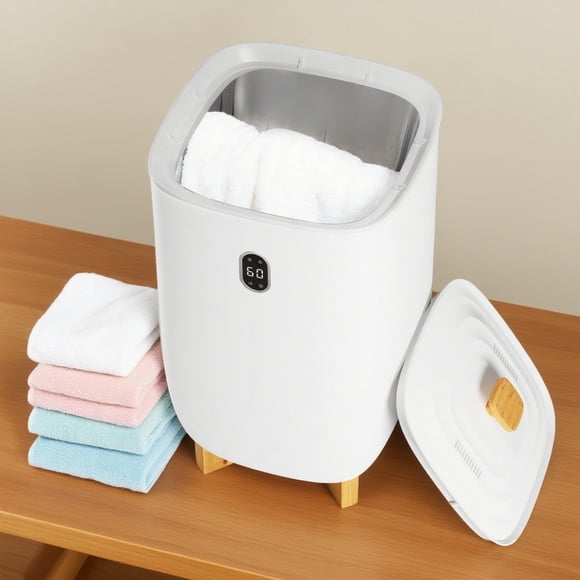 2 in 1 Foldable Towel Warmer Bucket for Bathroom, Portable Towel Dryer Heater for Bathrobes, Compact Electric Blanket Warming Bin for Home & Spa