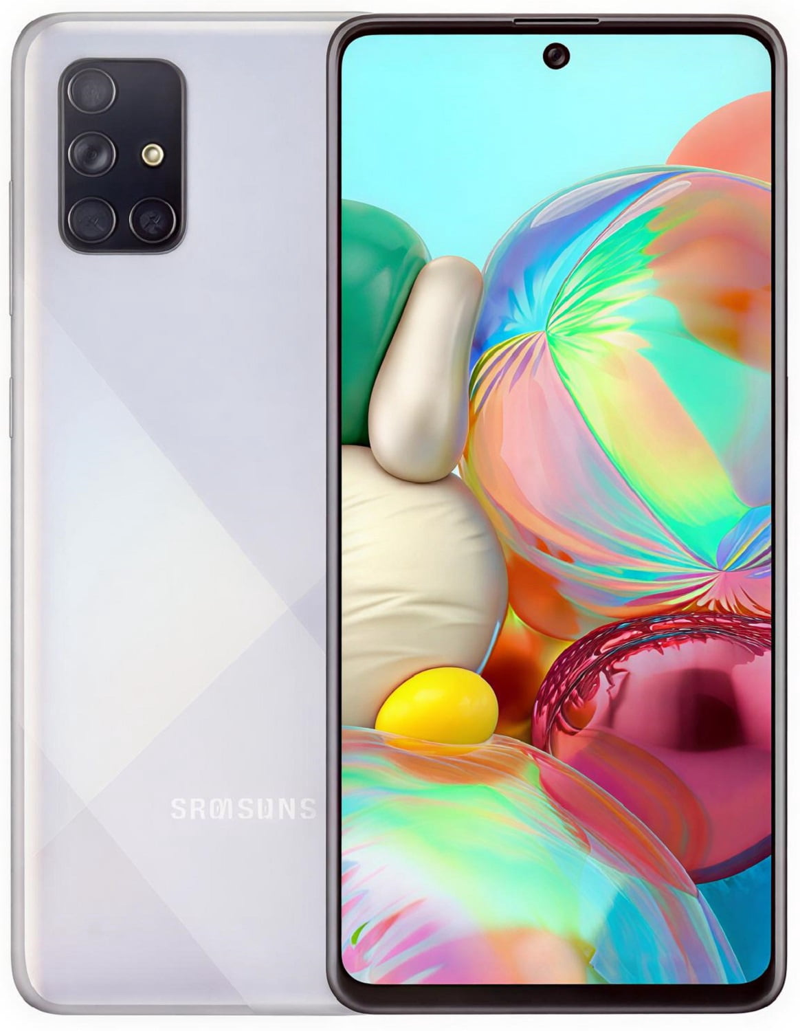 Refurbished Samsung Galaxy A71 4G - 128GB – Prism Crush Silver – 64MP Quad Rear & 32MP Front Camera - Fully Unlocked Smartphone - Excellent Condition