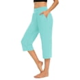 thumbnail image 1 of Meichang Pantalons Capri pour Femmes Yoga Capris avec Poches pour Femmes Printemps Été Capris Taille Haute Extensible Yoga Gym Pantalons Décontractés Raccourcis, 1 of 7