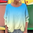 thumbnail image 2 of WRKEKC T-Shirts à Manches Longues pour Femmes, Chemises à Manches Longues pour Femmes, T-shirt Tendance Confortable à Manches Longues à Col Rond Dégradé Imprimé pour Femmes Grande Taille, 2 of 6