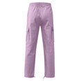 thumbnail image 4 of Pantalon Cargo Décontracté Léger à Taille Élastique pour Hommes avec Multi-Poches, 4 of 4